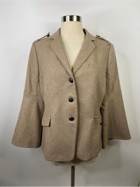 Banana Republic Wool Blend Military Bell Sleeves Blazer Jacket